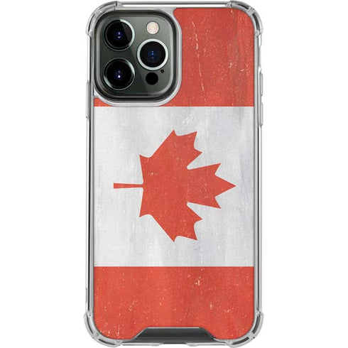Canada Flag Distressed iPhone 15 Pro Max Clear Case